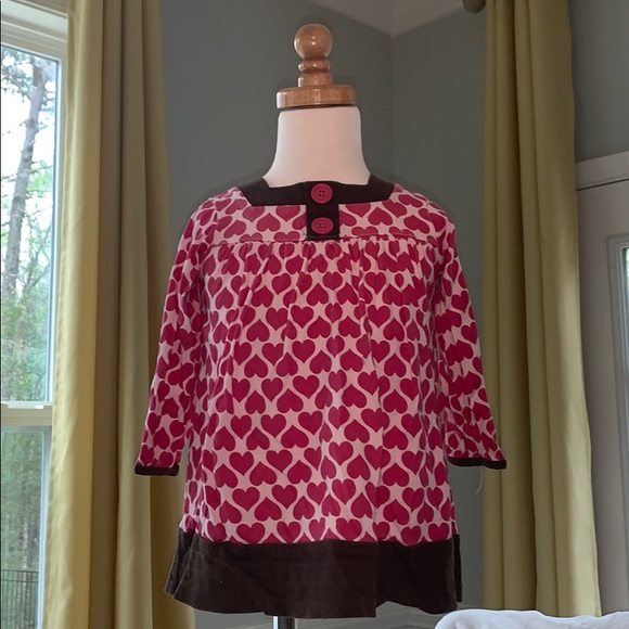Pink and brown Carter’s 18 month Heart Dress. 18m - Picture 1 of 1